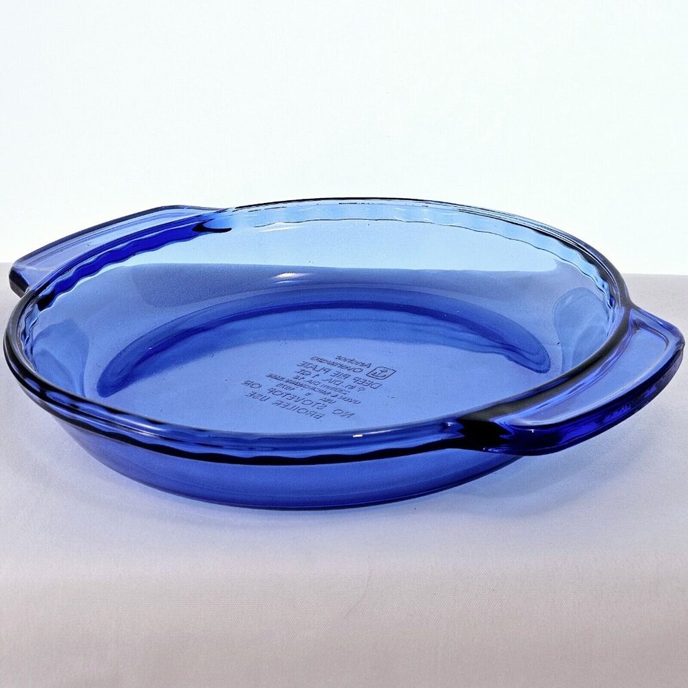 Anchor Hocking Cobalt Blue Pie Plate 9" cobalt Presence bakeware dish 1qt - Picture 3 of 12